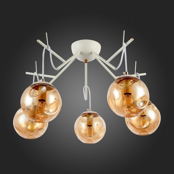 SLE110202-05 Светильник потолочный Белый/Янтарный E14 5*40W CALLETTA SLE110202-05 Светильник потолочный Белый/Янтарный E14 5*40W CALLETTA