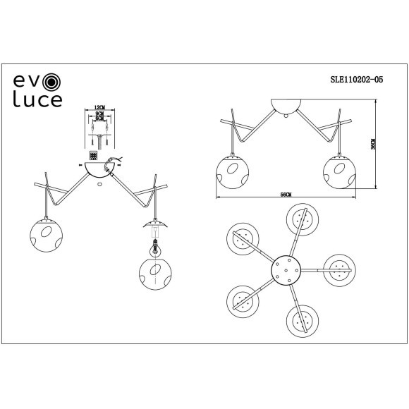 SLE110202-05 Светильник потолочный Белый/Янтарный E14 5*40W CALLETTA SLE110202-05 Светильник потолочный Белый/Янтарный E14 5*40W CALLETTA