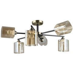 Потолочная люстра с 6 стеклянными плафонами под лампы E27 Arte Lamp MERCI A4185PL-6BK Потолочная люстра с 6 стеклянными плафонами под лампы E27 Arte Lamp MERCI A4185PL-6BK