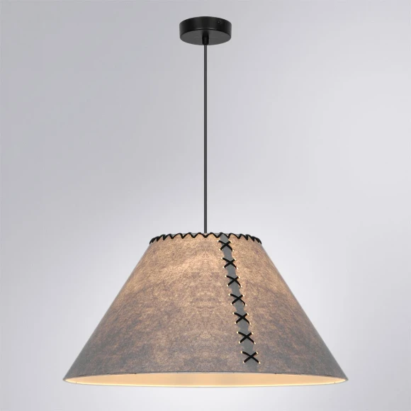 Arte Lamp Fleece A7092SP-1GY Подвесной современный светильник с плафоном 52 см, серый фетровый абажур, черный металл, длина провода 100см, лампа E27 1шт до 40Вт IP20 220В