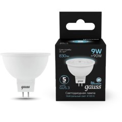 101505209 Лампа Gauss MR16 9W 830lm 4100K GU5.3 LED 1/10/100 101505209 Лампа Gauss MR16 9W 830lm 4100K GU5.3 LED 1/10/100