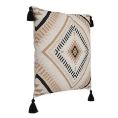 420079 CHEVERY Декоративная подушка 45x45 см, чехол: полиэстер/лён, бежевый/кремовый/розовый, наполнитель: полиэстер