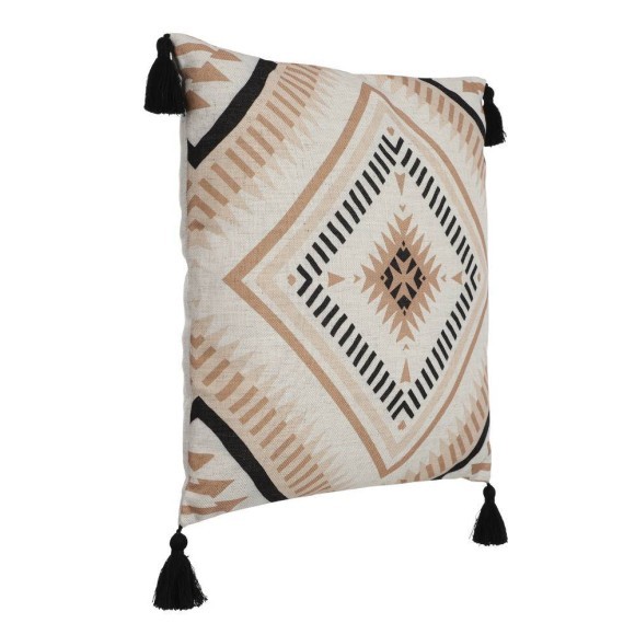 420079 CHEVERY Декоративная подушка 45x45 см, чехол: полиэстер/лён, бежевый/кремовый/розовый, наполнитель: полиэстер