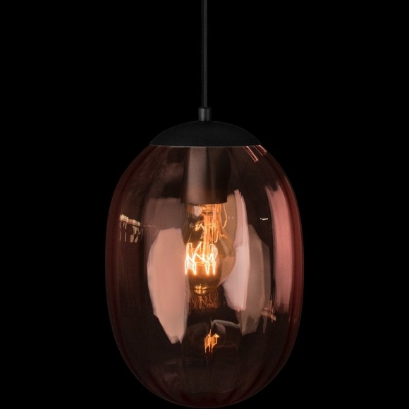 10427 Purple LOFT IT BUBBLE Подвесной светильник с чёрным металлическим основанием и пурпурным стеклянным плафоном, E27, 1 × 60 Вт, 220 В