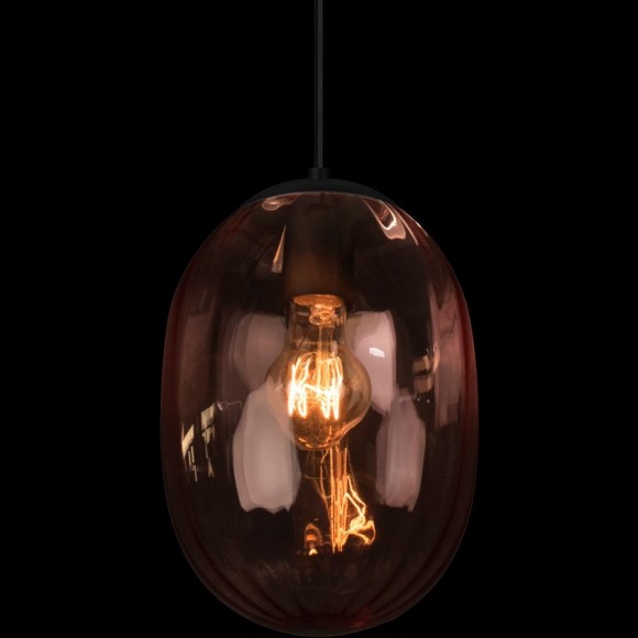 10427 Purple LOFT IT BUBBLE Подвесной светильник с чёрным металлическим основанием и пурпурным стеклянным плафоном, E27, 1 × 60 Вт, 220 В