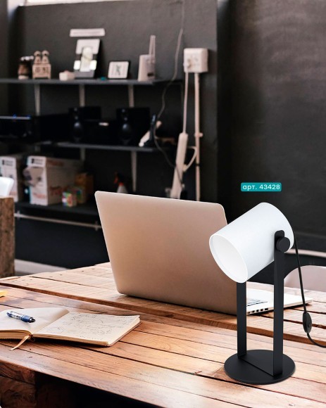 43428 Настол. лампа HORNWOOD 1, 1х28W (E27), L195, A255, осн.?180, сталь, дерево, черный/текстиль, б 43428 Настол. лампа HORNWOOD 1, 1х28W (E27), L195, A255, осн.?180, сталь, дерево, черный/текстиль, б