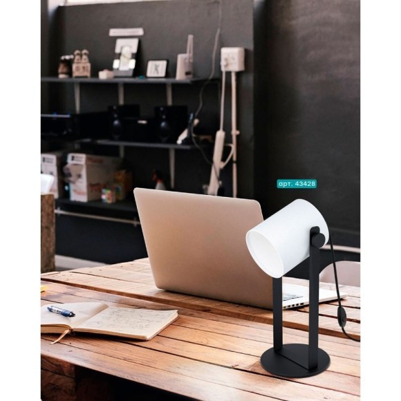 43428 Настол. лампа HORNWOOD 1, 1х28W (E27), L195, A255, осн.?180, сталь, дерево, черный/текстиль, б 43428 Настол. лампа HORNWOOD 1, 1х28W (E27), L195, A255, осн.?180, сталь, дерево, черный/текстиль, б