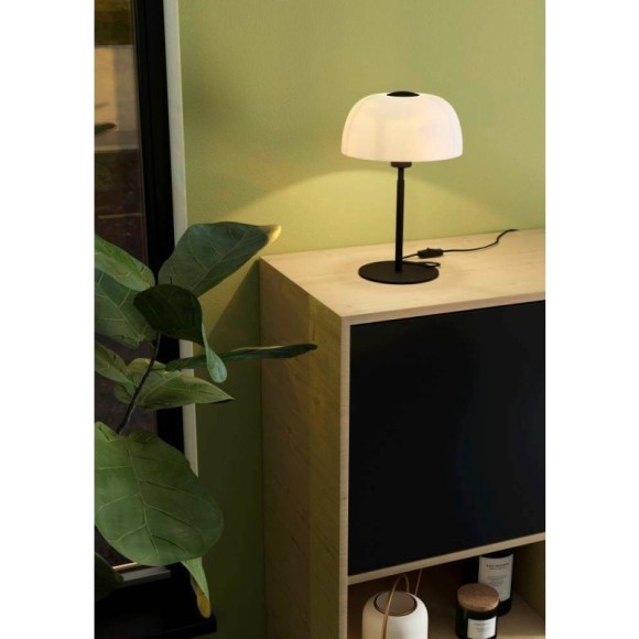 900142  Настольная лампа SOLO 2, 1x40W(E27), сталь, черный, стекло, белый