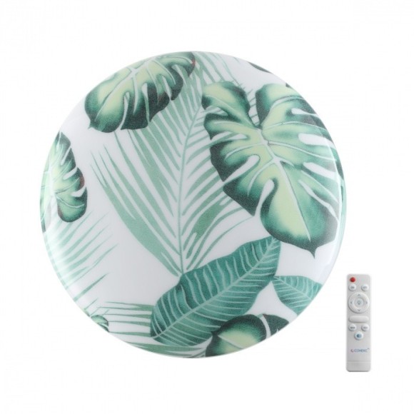 7748/EL PALE SN Светильник светодиодный потолочный пластик/белый/зеленый LED 70Вт 3000-6000К D480 IP43 пульт ДУ FLORI 7748/EL PALE SN Светильник светодиодный потолочный пластик/белый/зеленый LED 70Вт 3000-6000К D480 IP43 пульт ДУ FLORI