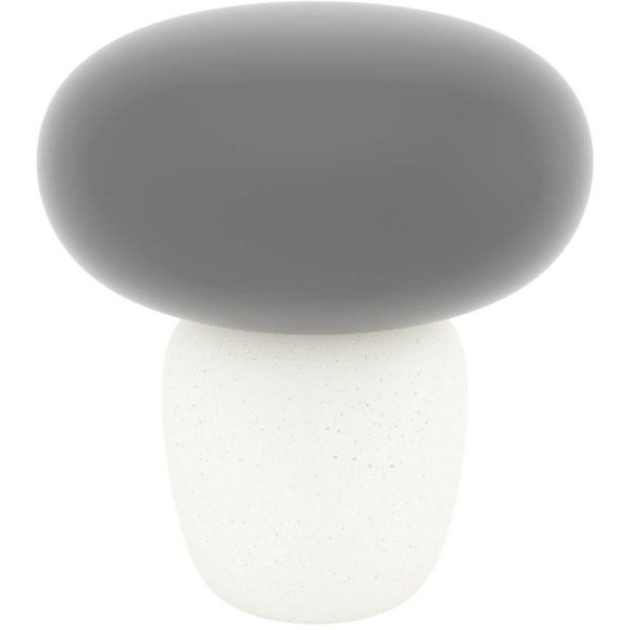 Eglo Cahuama 99825 Настольная лампа в стиле арт-деко, 1xE27 до 40 Вт, основание бело-черная керамика, плафон серое матовое стекло, высота 300 мм, диаметр 275 мм, выключатель на проводе в розетку