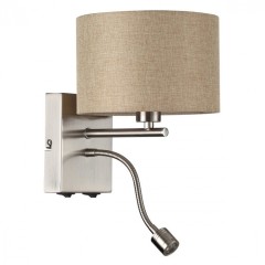 8250/2W MODERNI LN25 000 никель/бежевый, металл/текстиль бра Е14 40W+ LED 3W 4000K 220V NIKKI 8250/2W MODERNI LN25 000 никель/бежевый, металл/текстиль бра Е14 40W+ LED 3W 4000K 220V NIKKI