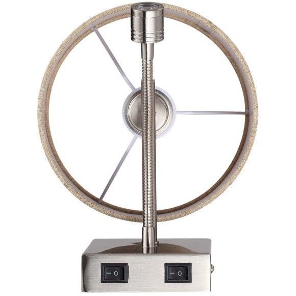 8250/2W MODERNI LN25 000  никель/бежевый, металл/текстиль бра Е14 40W+ LED 3W 4000K 220V NIKKI