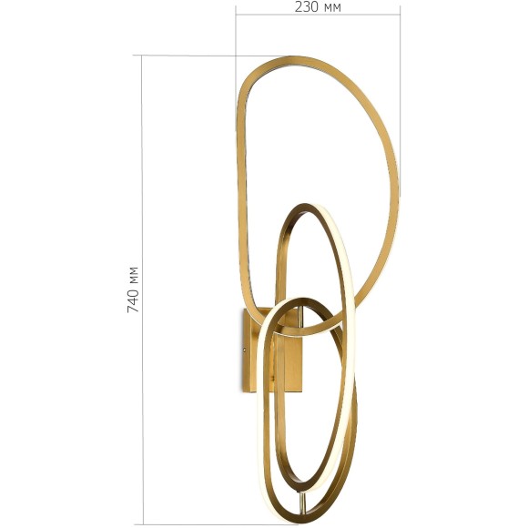 SL6505.201.42 Бра ST-Luce Золотистый/Золотистый LED 1*42W 4000K ABRA