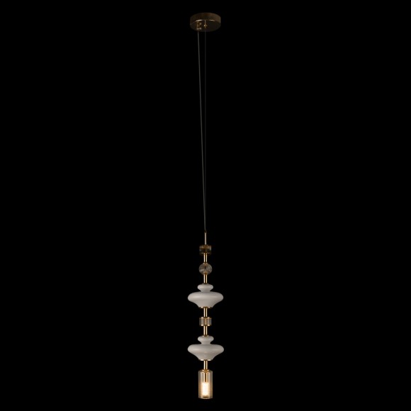 10423/A LOFT IT SPINDLE Подвесной светильник, бронзовое основание из металла и керамики, белый стеклянный плафон, E14, 1 × 40 Вт, IP20
