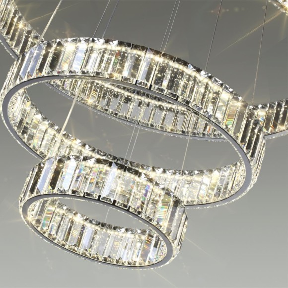 Люстра подвесная кольцевая хрустальная Odeon Light LED 88W 4000K 10200Лм VEKIA 4930/88L