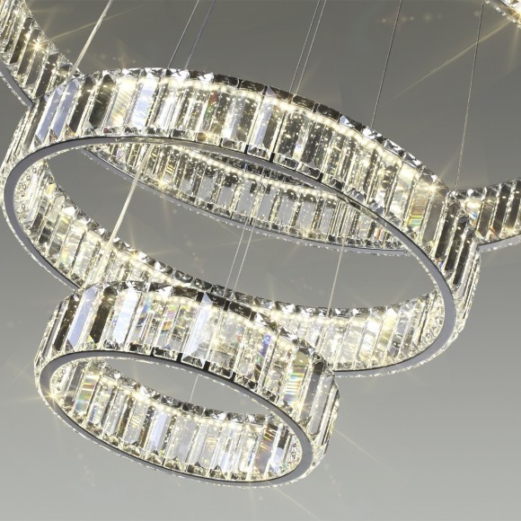 Люстра подвесная кольцевая хрустальная Odeon Light LED 88W 4000K 10200Лм VEKIA 4930/88L