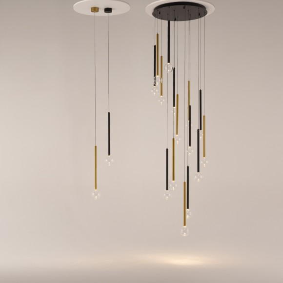 Подвесная каскадная светодиодная люстра "второй свет" LED 51W RA80 3950лм 3000К Maytoni Bubble dream MOD383PL-L40BBS3K