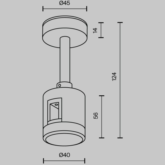 Крепление потолочное с прямым коннектором питания Maytoni Flarity платина TRA156C-IPC1-PT