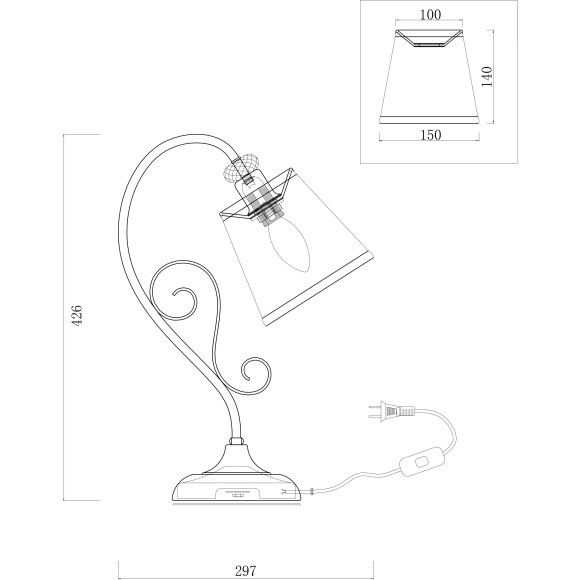 Интерьерная настольная лампа Driana FR2405-TL-01-BZ Интерьерная настольная лампа Driana FR2405-TL-01-BZ