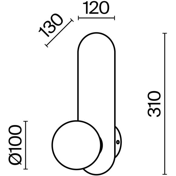 Настенный светильник (бра) Maytoni MOD419WL-01G