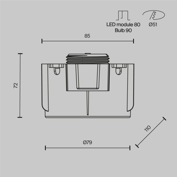 DL137-GU10-W Безрамочнный спот для ПВХ натяжных потолков под лампу GU10. В комплекте 3 белых и 1 черная рамка + антибликовый фильтр Maytoni Intro 2.0 Sharp