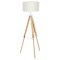94324 EGLO LANTADA Торшер на треноге с абажуром, 1xE27, 60Вт, механический выключатель, дерево/текстиль, бежевый
