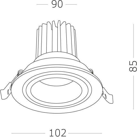 ST705.548.10 Св-к встр. Белый LED 1*10W 4000K 750Lm Ra90 38° IP20 D102xH85 170-240V Встраиваемые светильники