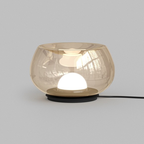 DK6747-BK+AM Настольная лампа с янтарным стеклом Denkirs FLOA 8 Вт 3000К