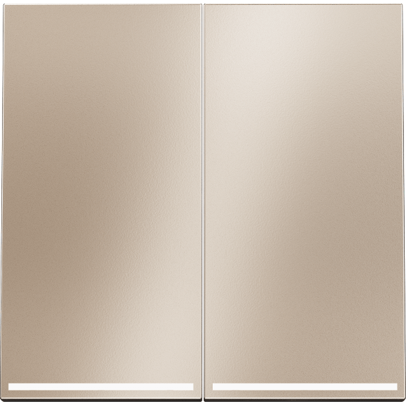 Клавиши для выключателя/переключателя двухклавишного с подсветкой, S70 Metal (платина)