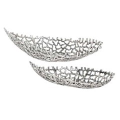 427086 KIMITSU KIMITSU Декоративная миска 2шт алюминий никель L610 B255 H130 427086 KIMITSU KIMITSU Декоративная миска 2шт алюминий никель L610 B255 H130