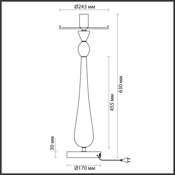 Основание для настольной лампы с выключателем Tower 4889/1T