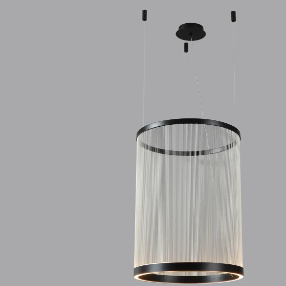Crystal Lux ATRIUM B SP50W LED 4100/250.2 Подвесной светильник дизайнерский черный, с эффектом вертикальных световых линий в плафоне, LED 50Вт 5000Лм 3000К CRI90 IP20 220V
