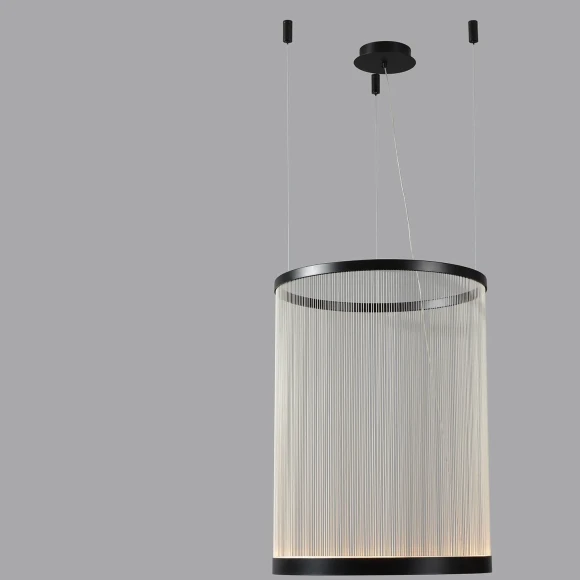 Crystal Lux ATRIUM B SP50W LED 4100/250.2 Подвесной светильник дизайнерский черный, с эффектом вертикальных световых линий в плафоне, LED 50Вт 5000Лм 3000К CRI90 IP20 220V