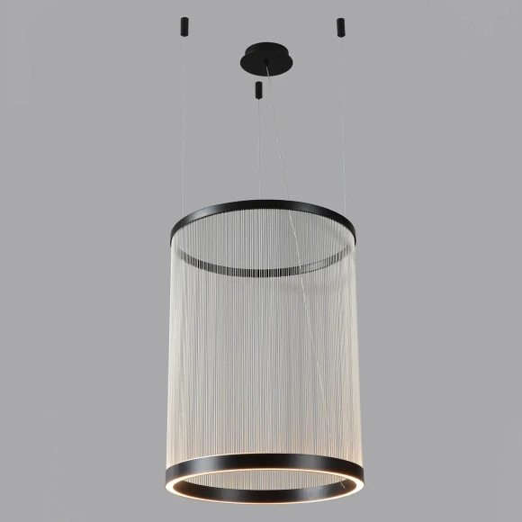 Crystal Lux ATRIUM B SP50W LED 4100/250.2 Подвесной светильник дизайнерский черный, с эффектом вертикальных световых линий в плафоне, LED 50Вт 5000Лм 3000К CRI90 IP20 220V