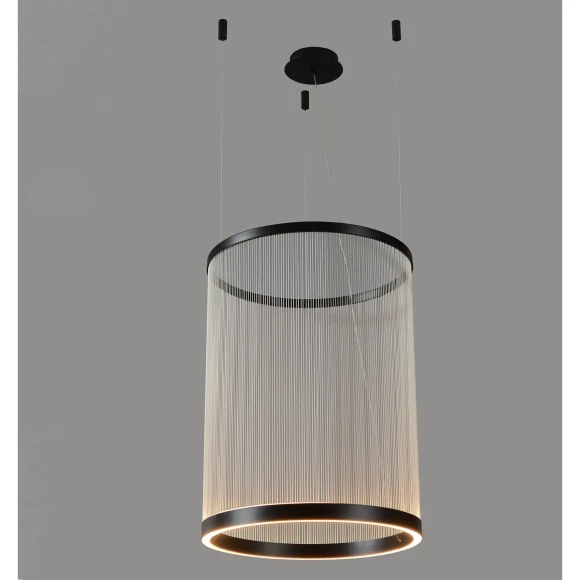 Crystal Lux ATRIUM B SP50W LED 4100/250.2 Подвесной светильник дизайнерский черный, с эффектом вертикальных световых линий в плафоне, LED 50Вт 5000Лм 3000К CRI90 IP20 220V