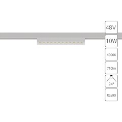 A7268PL-1WH Трековый магнитный светодиодный светильник Arte Lamp Optima CRI90+ 4000К 710Лм 24° 10Вт