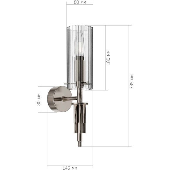 SL2005.101.01 Светильник настенный ST-Luce никиль/прозрачный E14 1*40W SANTORI SL2005.101.01 Светильник настенный ST-Luce никиль/прозрачный E14 1*40W SANTORI