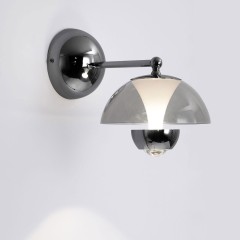 LSP-7525 Lussole POUGHKEEPSIE Настенное бра чёрный хром, серый акриловый плафон, LED 10 Вт, 4000 К, 900 Лм, IP20