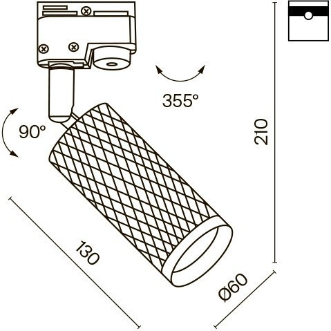 Однофазный двужильный трековый светильник Maytoni Unity TR011-1-GU10-G Focus Design под сменную лампу GU10