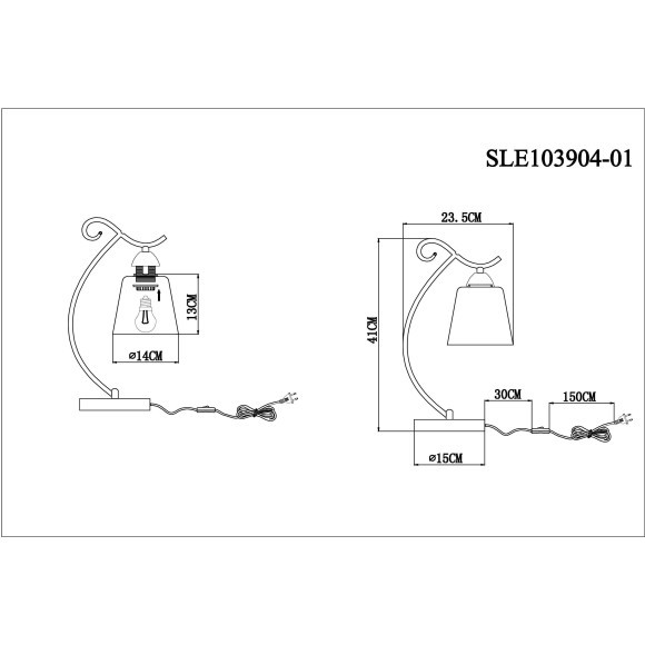 SLE103904-01 Прикроватная лампа Хром/Белый E27 1*60W LIADA