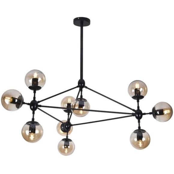 SLE154903-10 Светильник потолочный Черный/Янтарный E27 10*40W LACOTTA