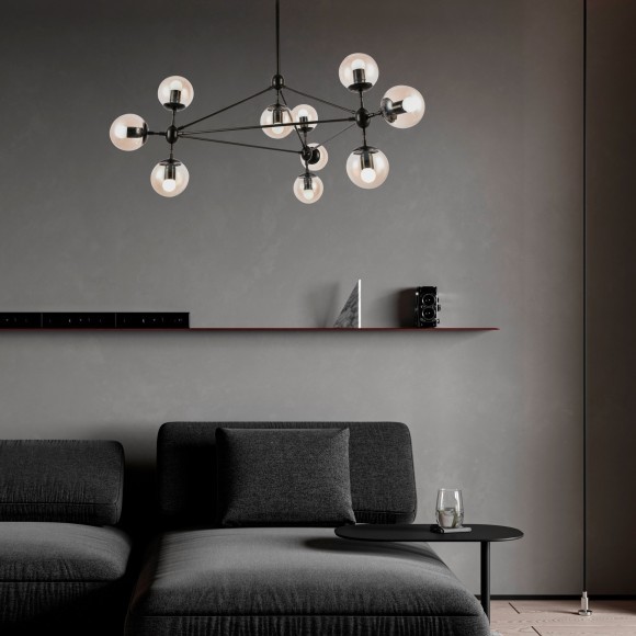 SLE154903-10 Светильник потолочный Черный/Янтарный E27 10*40W LACOTTA