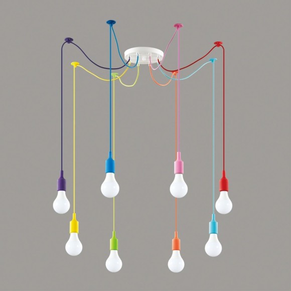 Разноцветный Светильник подвесной "паук" E27 8*60W 220V Lumion LOTTE 3719/8 Разноцветный Светильник подвесной "паук" E27 8*60W 220V Lumion LOTTE 3719/8