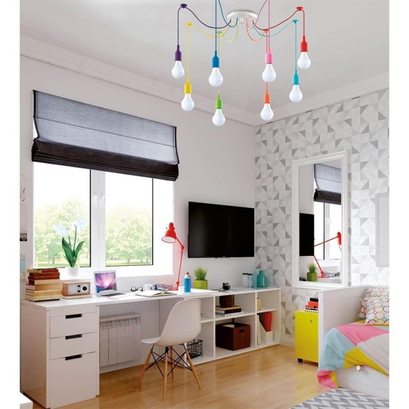 Разноцветный Светильник подвесной "паук" E27 8*60W 220V Lumion LOTTE 3719/8 Разноцветный Светильник подвесной "паук" E27 8*60W 220V Lumion LOTTE 3719/8