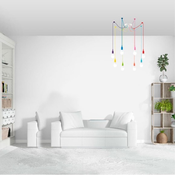 Разноцветный Светильник подвесной "паук" E27 8*60W 220V Lumion LOTTE 3719/8 Разноцветный Светильник подвесной "паук" E27 8*60W 220V Lumion LOTTE 3719/8