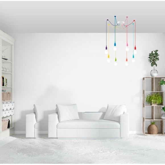 Разноцветный Светильник подвесной "паук" E27 8*60W 220V Lumion LOTTE 3719/8 Разноцветный Светильник подвесной "паук" E27 8*60W 220V Lumion LOTTE 3719/8