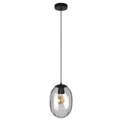 10427 Smoke LOFT IT BUBBLE Подвесной светильник с черным основанием и дымчатым стеклянным плафоном, E27, 1 × 60 Вт