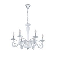 39129 MEDUNO MEDUNO 1 Люстра потолочная классическая, 6xE14, 240Вт, хромированный, белое стекло