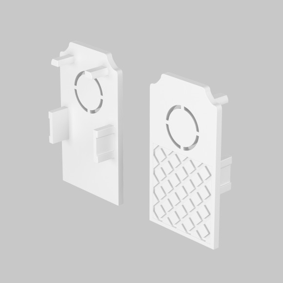 Комплект из 2 боковых заглушек для шин в ГКЛ потолки 9.5 и 12.5мм TRA034EC-42W Комплект из 2 боковых заглушек для шин в ГКЛ потолки 9.5 и 12.5мм TRA034EC-42W