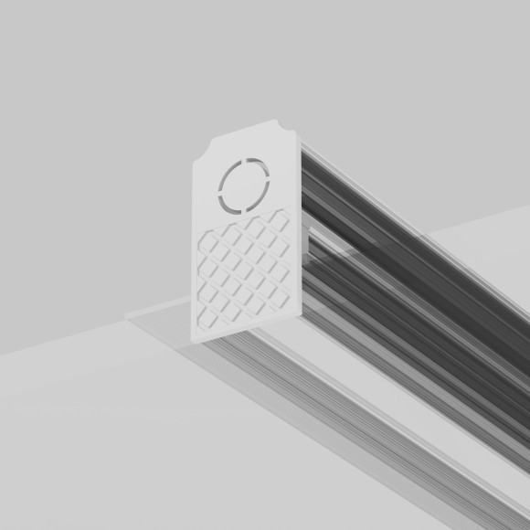 Комплект из 2 боковых заглушек для шин в ГКЛ потолки 9.5 и 12.5мм TRA034EC-42W Комплект из 2 боковых заглушек для шин в ГКЛ потолки 9.5 и 12.5мм TRA034EC-42W